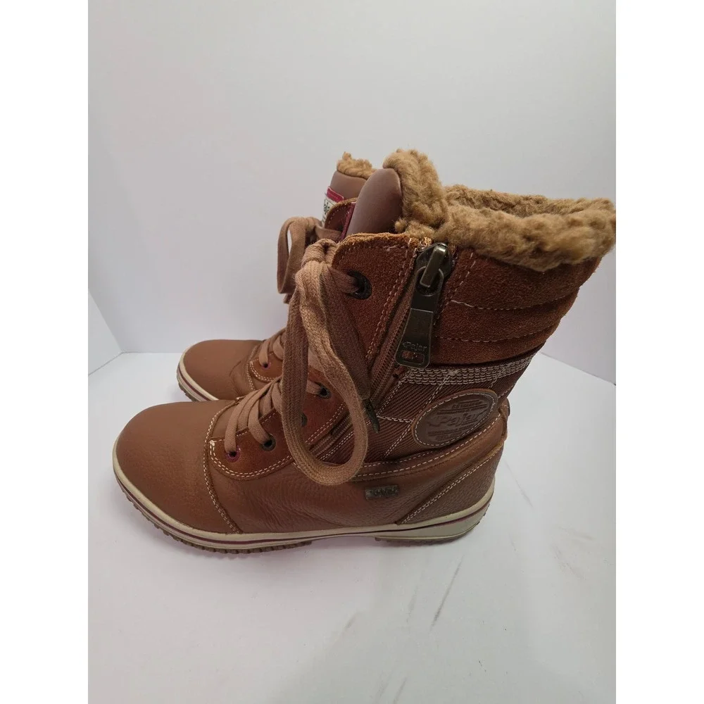 Pajar Canada Brown Waterproof Leather Suede Winter Boots Mens 9-9.5 Fur Lined